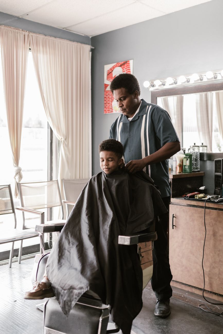 Father and Son Grooming